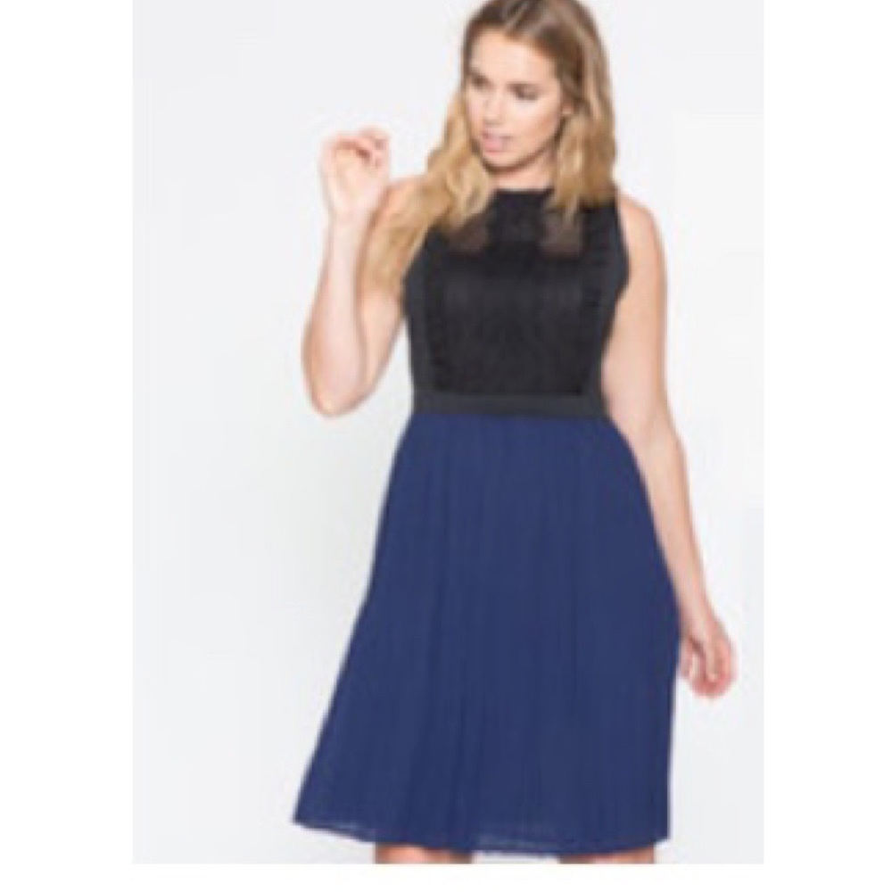 Blue and black dress
